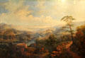 Vale of Llangollen painting by Henry Smythe at Plas Newydd. Llangollen, Wales.