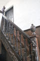 Carved staircase newel posts at Plas Newydd. Llangollen, Wales.