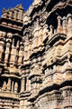 Column details on facade of Jain Temple in Jaiselmer. India.