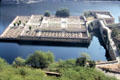 View of formal garden in lake below Amber Palace. India.